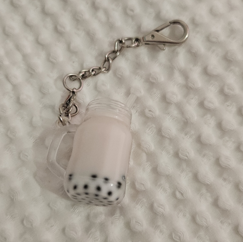 Pink Bubble Tea Keychain